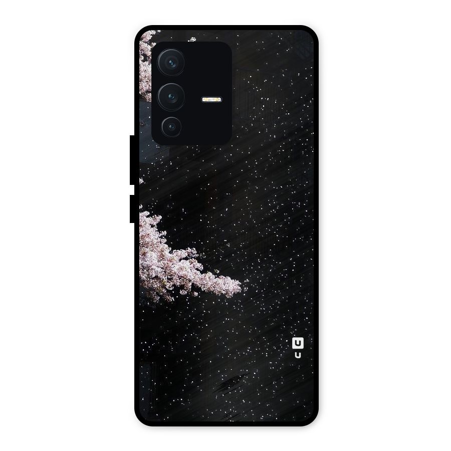 Beautiful Night Sky Flowers Metal Back Case for Vivo V23 5G