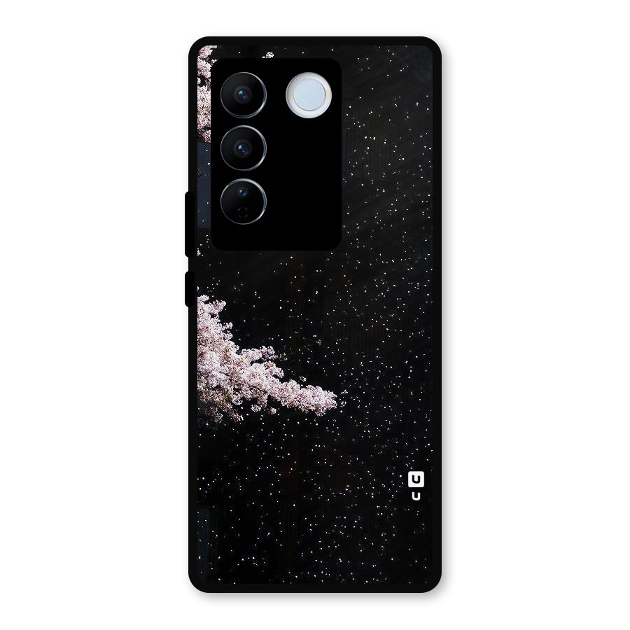 Beautiful Night Sky Flowers Metal Back Case for Vivo V27