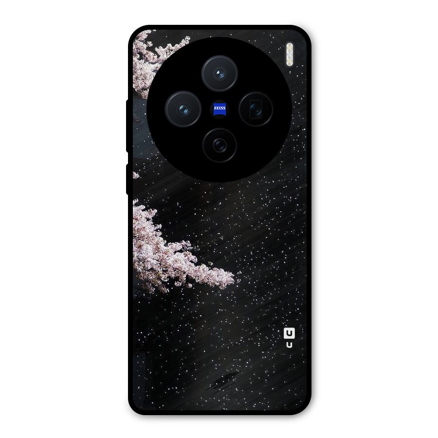 Beautiful Night Sky Flowers Metal Back Case for Vivo X200