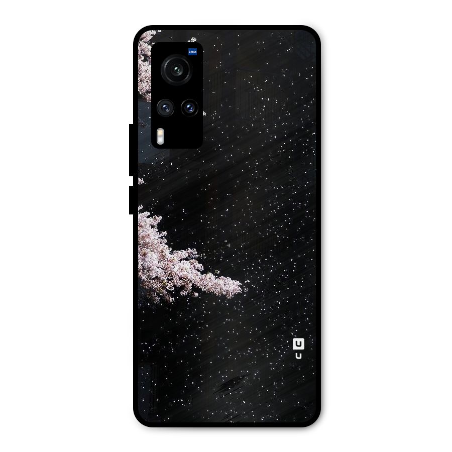 Beautiful Night Sky Flowers Metal Back Case for Vivo X60