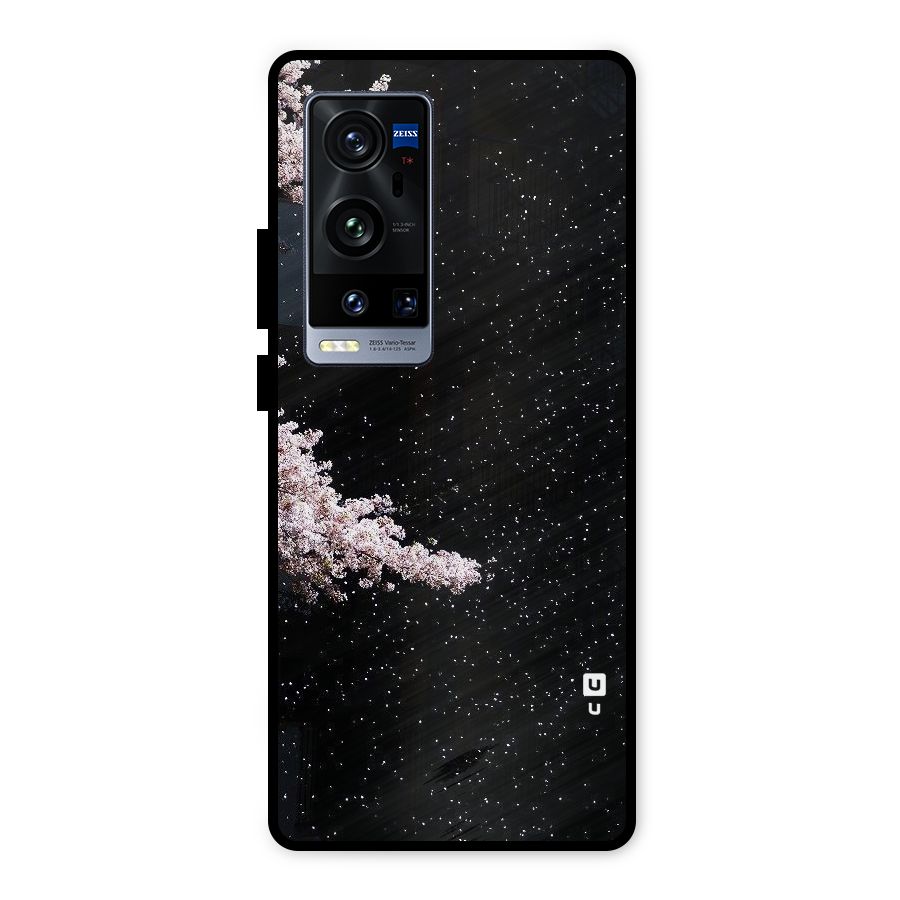 Beautiful Night Sky Flowers Metal Back Case for Vivo X60 Pro Plus