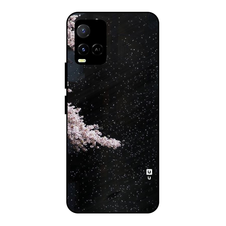 Beautiful Night Sky Flowers Metal Back Case for Vivo Y21