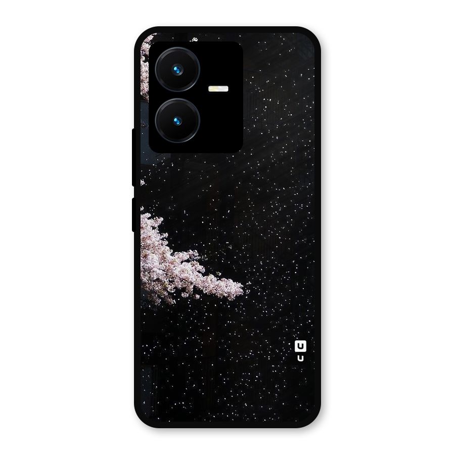 Beautiful Night Sky Flowers Metal Back Case for Vivo Y22s