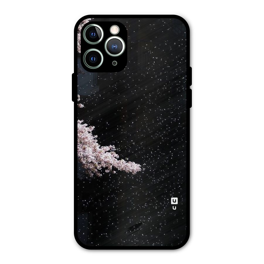 Beautiful Night Sky Flowers Metal Back Case for iPhone 11 Pro Max