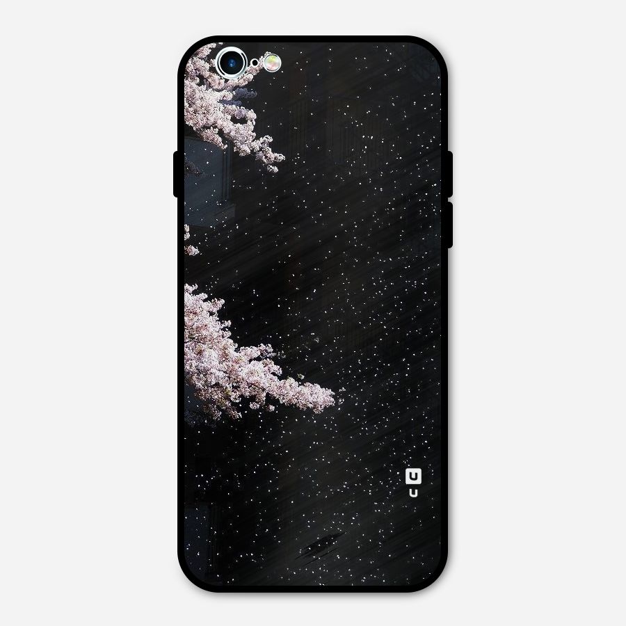 Beautiful Night Sky Flowers Metal Back Case for iPhone 6 6s