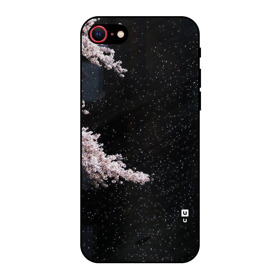 Beautiful Night Sky Flowers Metal Back Case for iPhone 7