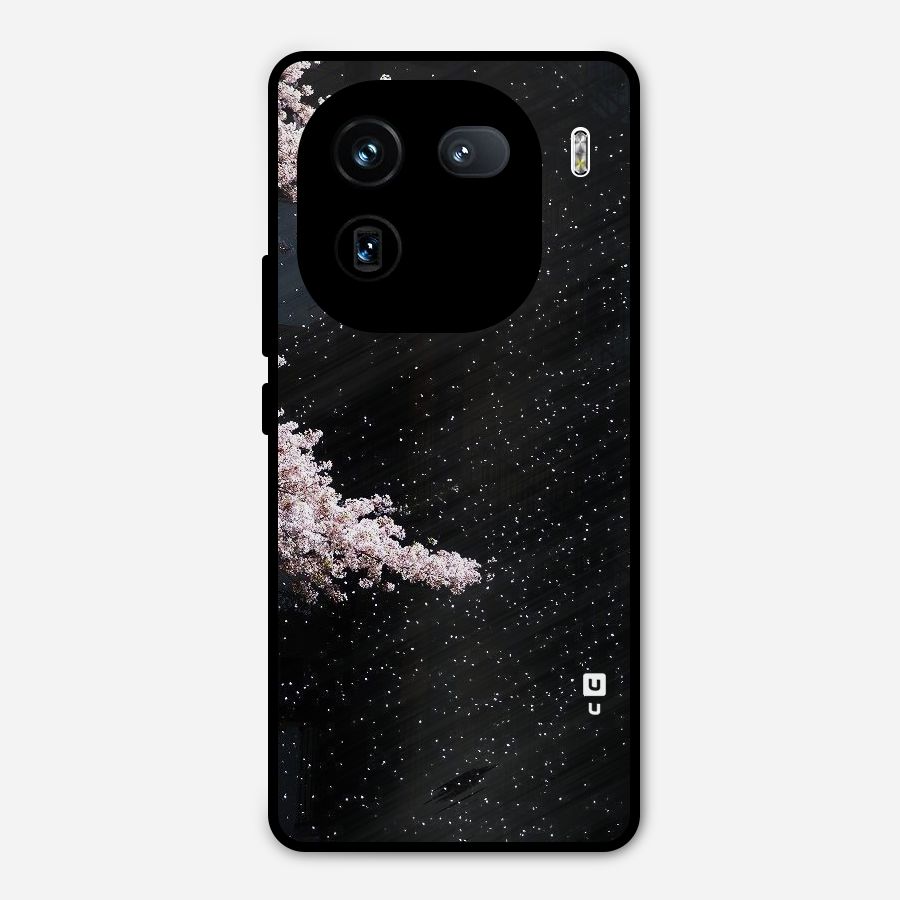Beautiful Night Sky Flowers Metal Back Case for iQOO 12