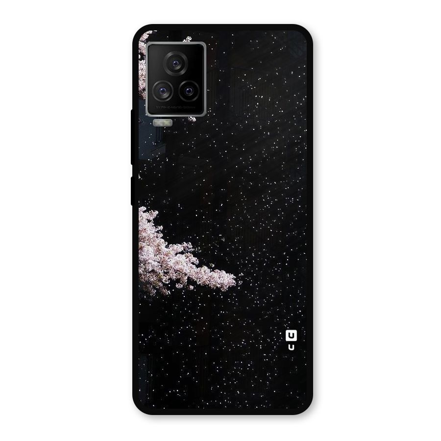 Beautiful Night Sky Flowers Metal Back Case for iQOO 7 Legend 5G