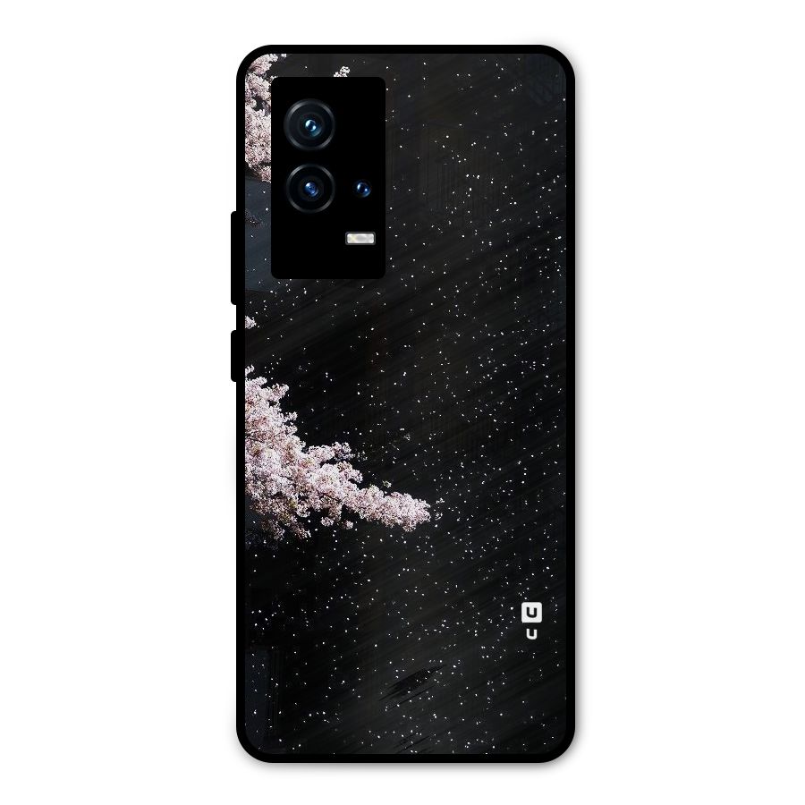 Beautiful Night Sky Flowers Metal Back Case for iQOO 9 5G