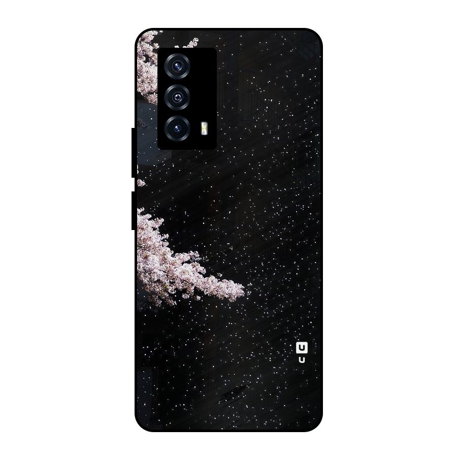 Beautiful Night Sky Flowers Metal Back Case for iQOO Z5