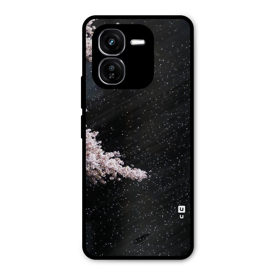 Beautiful Night Sky Flowers Metal Back Case for iQOO Z9x