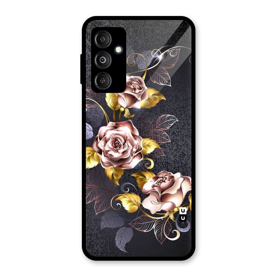 Beautiful Old Floral Design Glass Back Case for Galaxy M14 5G