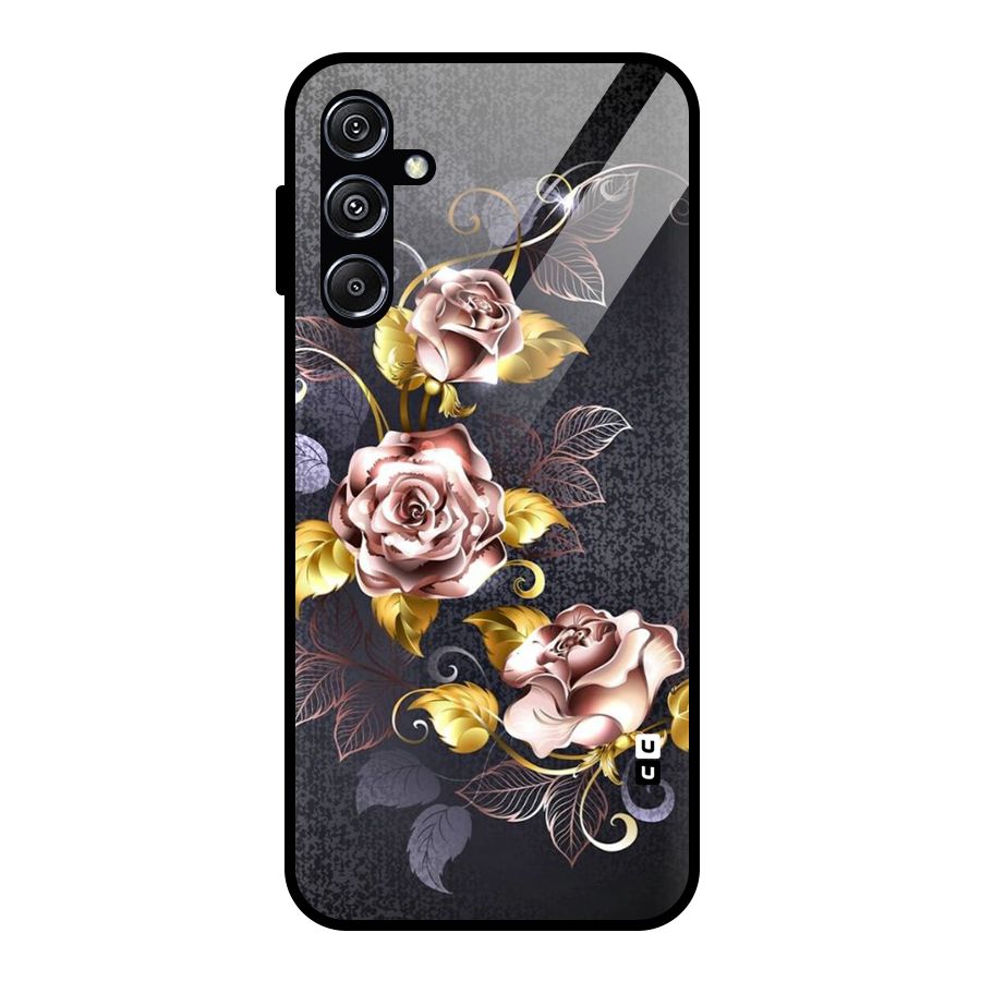 Beautiful Old Floral Design Glass Back Case for Galaxy M34 5G