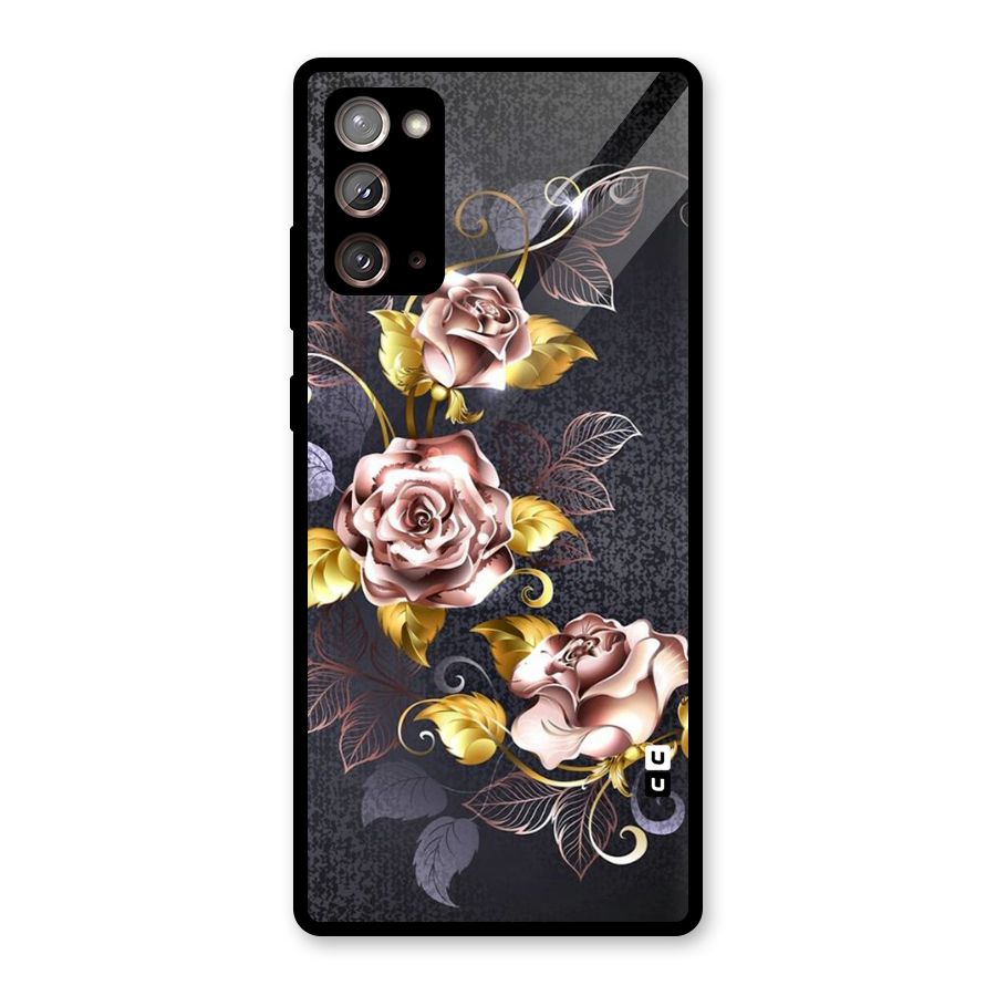 Beautiful Old Floral Design Glass Back Case for Galaxy Note 20