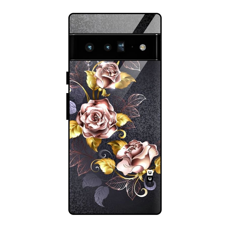 Beautiful Old Floral Design Glass Back Case for Google Pixel 6 Pro