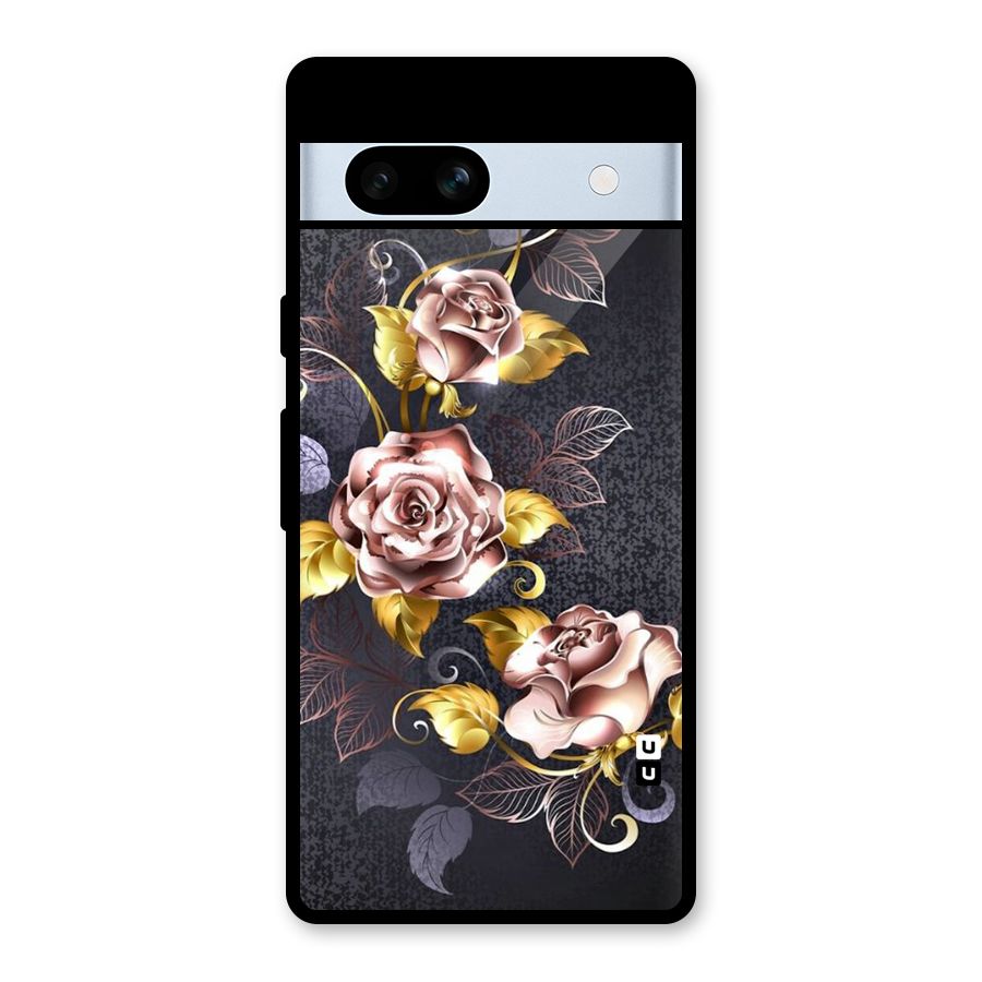 Beautiful Old Floral Design Glass Back Case for Google Pixel 7a