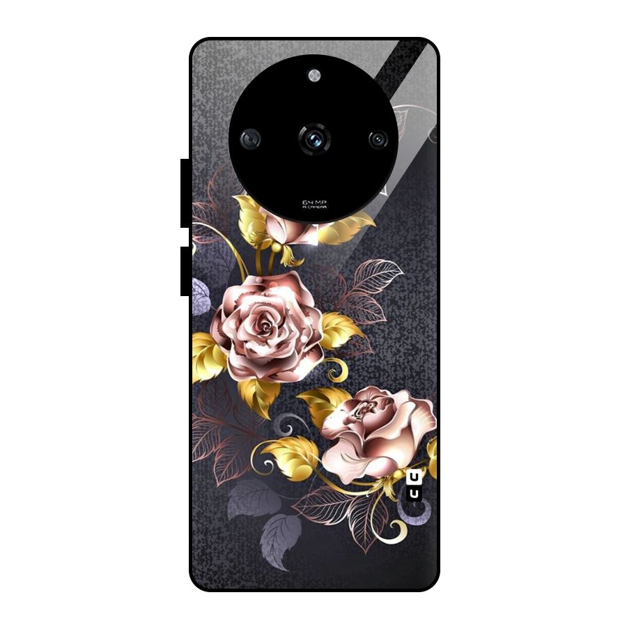 Beautiful Old Floral Design Glass Back Case for Realme Narzo 60 5G