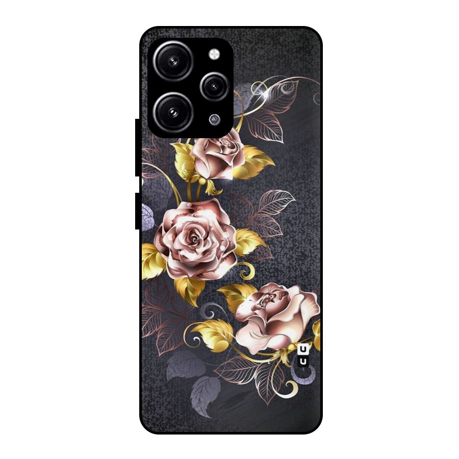 Beautiful Old Floral Design Glass Back Case for Redmi 12 4G