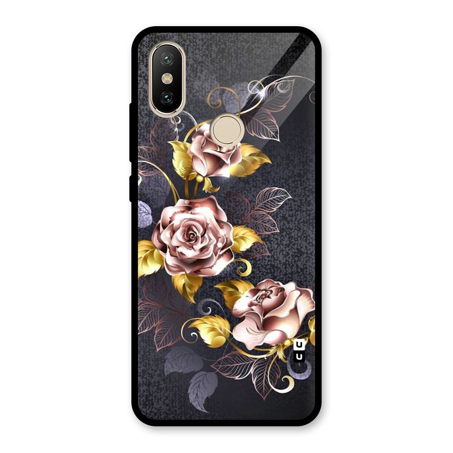 Beautiful Old Floral Design Glass Back Case for Redmi A2