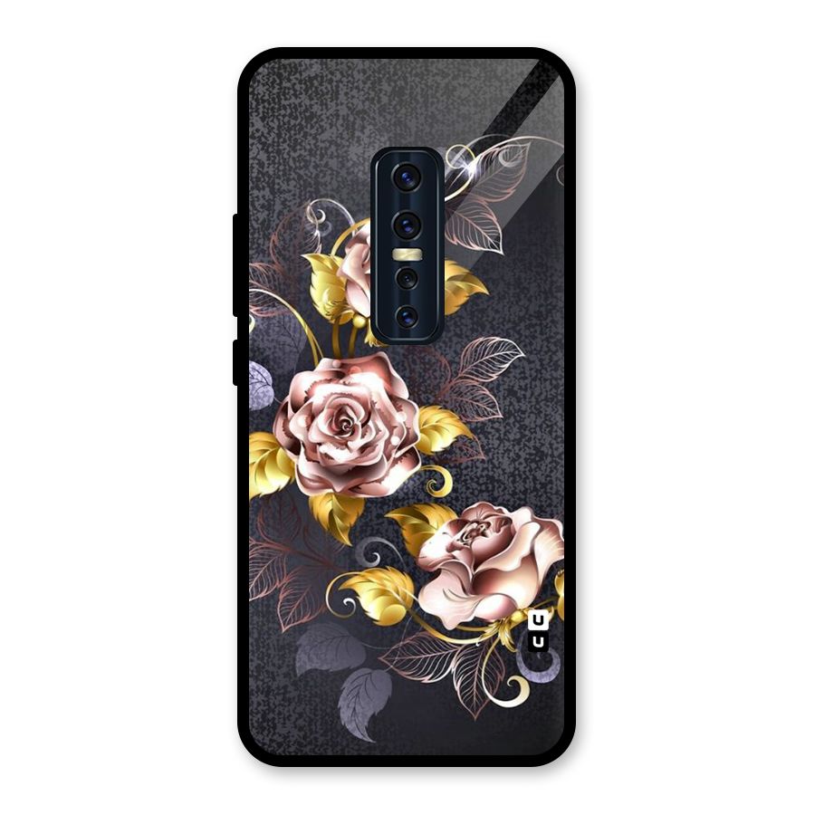 Beautiful Old Floral Design Glass Back Case for Vivo V17 Pro