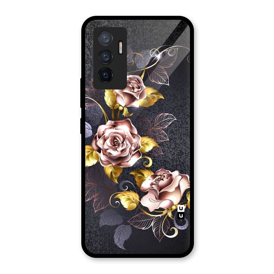 Beautiful Old Floral Design Glass Back Case for Vivo V23e