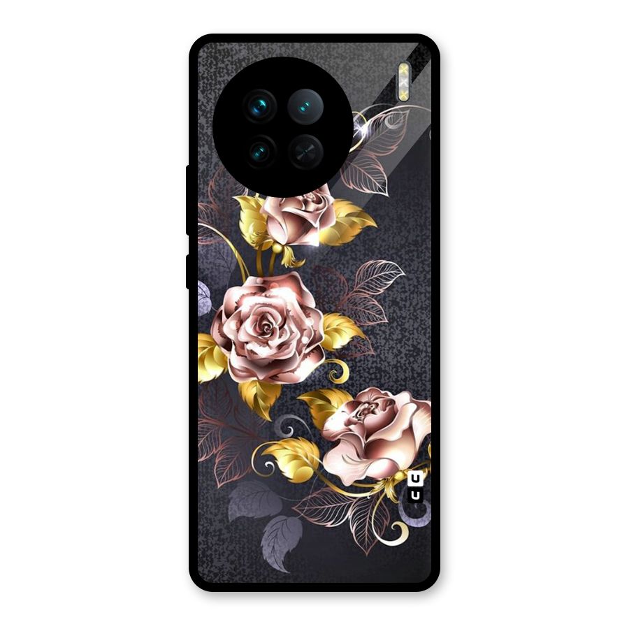 Beautiful Old Floral Design Glass Back Case for Vivo X90