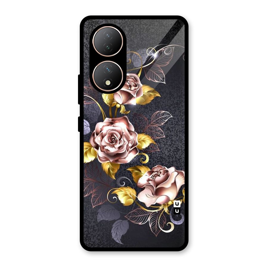Beautiful Old Floral Design Glass Back Case for Vivo Y100A