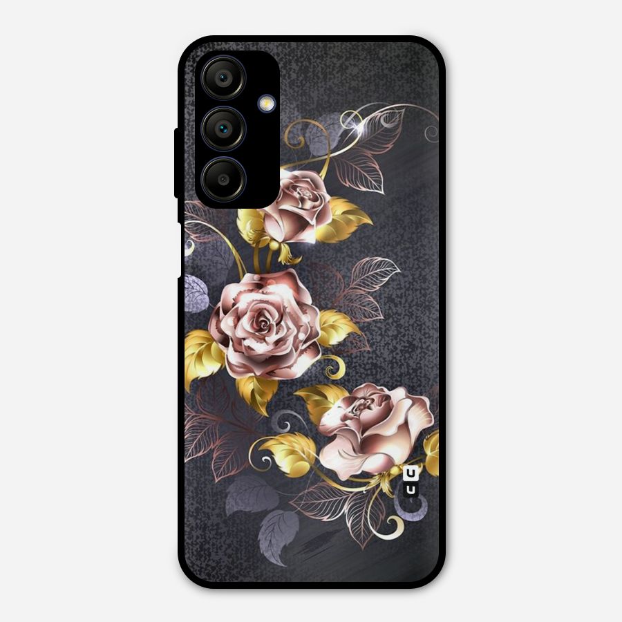 Beautiful Old Floral Design Metal Back Case for Galaxy A15 5G