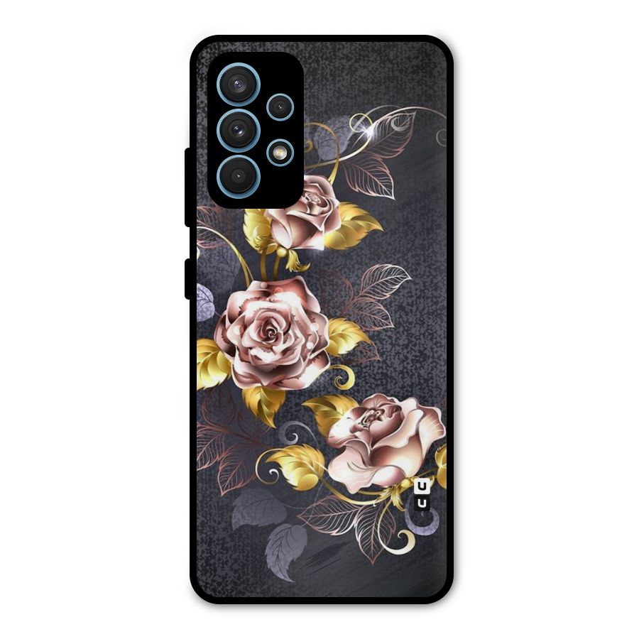 Beautiful Old Floral Design Metal Back Case for Galaxy A32