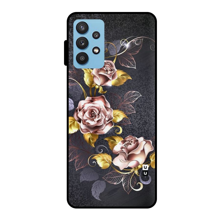 Beautiful Old Floral Design Metal Back Case for Galaxy M32 5G