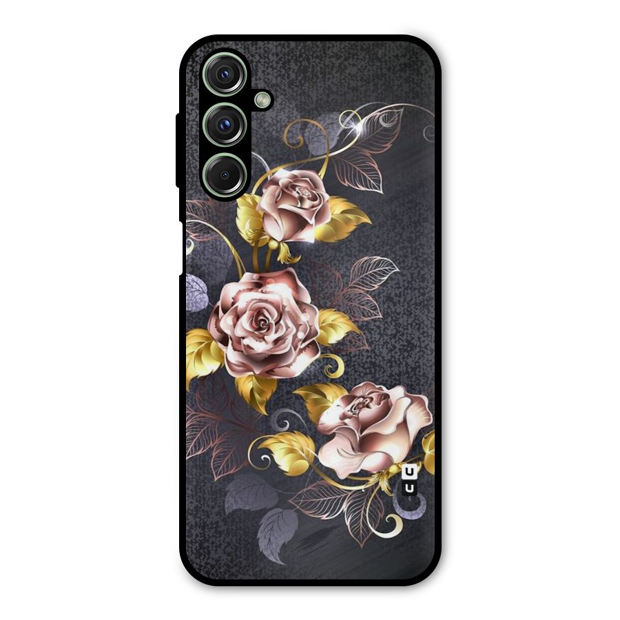 Beautiful Old Floral Design Metal Back Case for Galaxy M34
