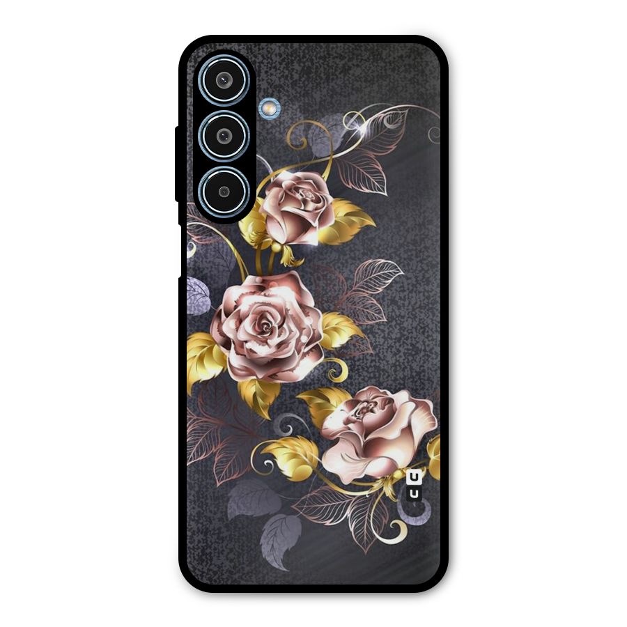 Beautiful Old Floral Design Metal Back Case for Galaxy M35