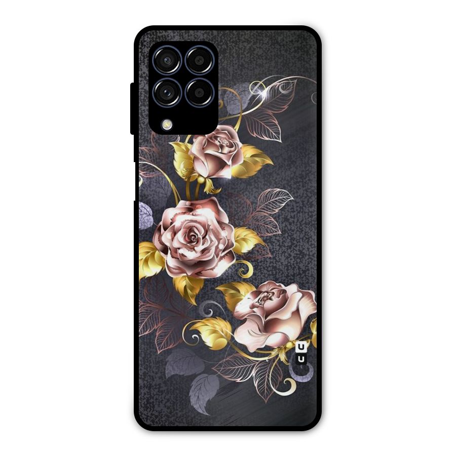 Beautiful Old Floral Design Metal Back Case for Galaxy M53 5G