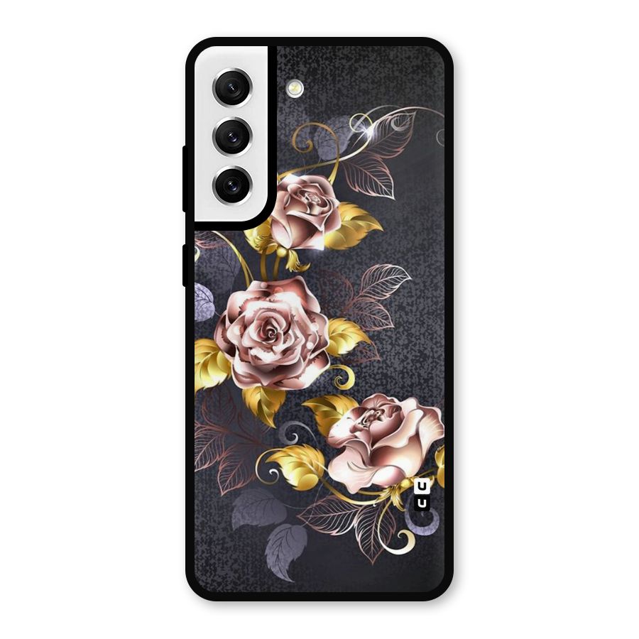 Beautiful Old Floral Design Metal Back Case for Galaxy S21 FE 5G