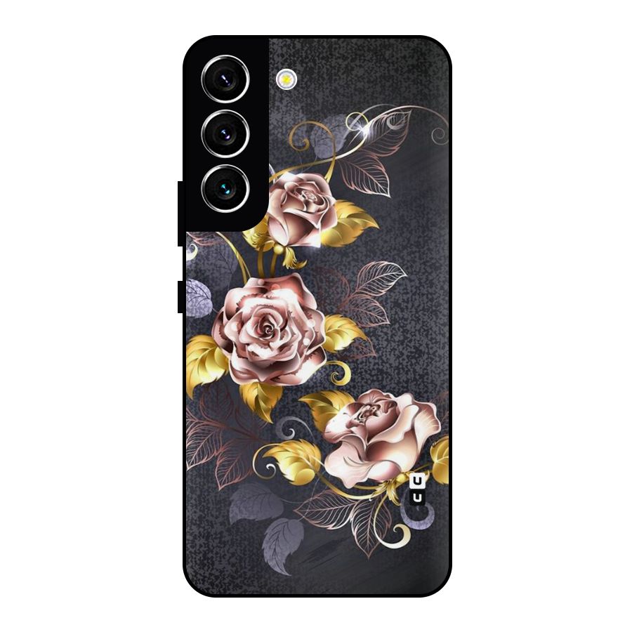 Beautiful Old Floral Design Metal Back Case for Galaxy S22 5G