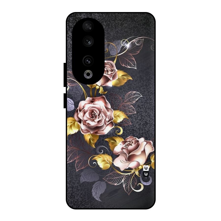 Beautiful Old Floral Design Metal Back Case for Honor 90