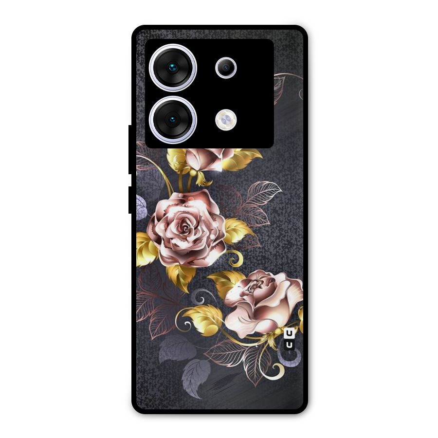 Beautiful Old Floral Design Metal Back Case for Infinix Zero 30 5G