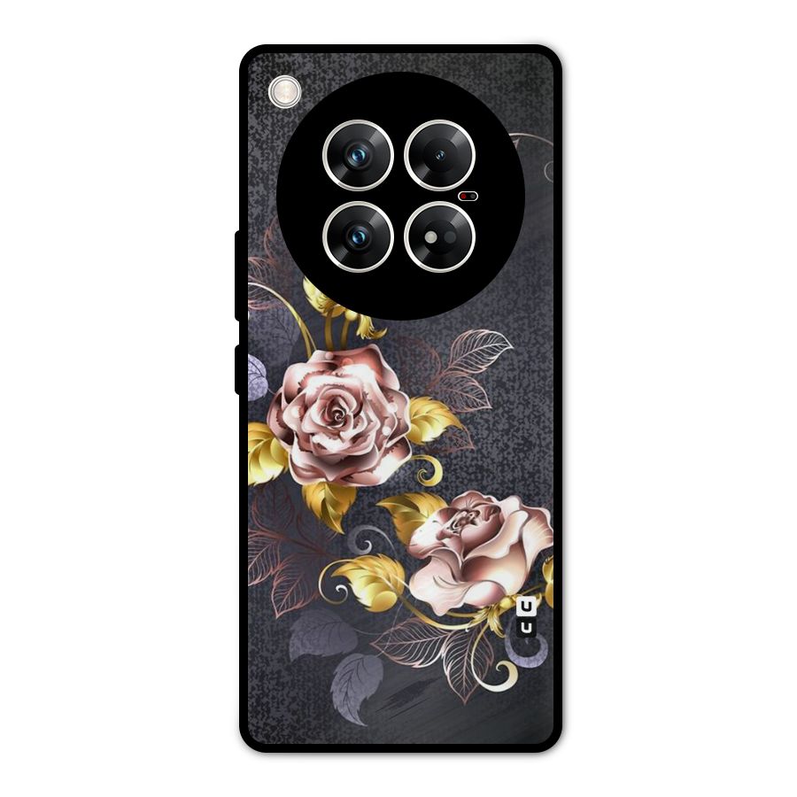 Beautiful Old Floral Design Metal Back Case for Infinix Zero 40 5G