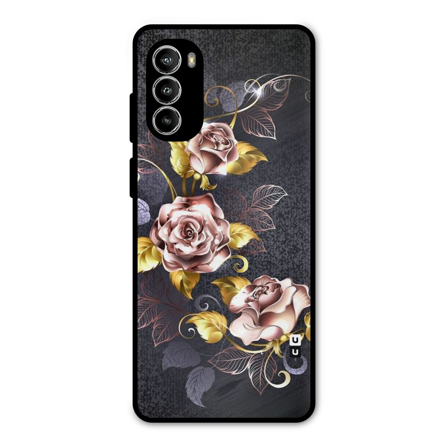 Beautiful Old Floral Design Metal Back Case for Moto G52