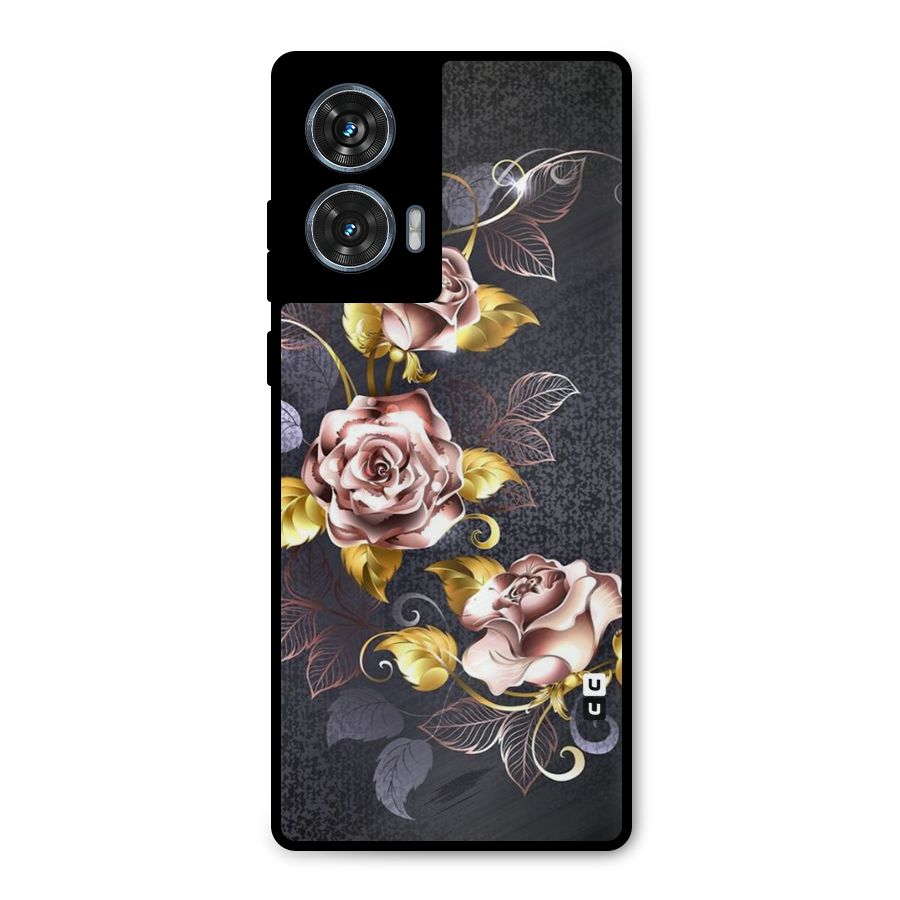 Beautiful Old Floral Design Metal Back Case for Motorola Edge 50 Fusion