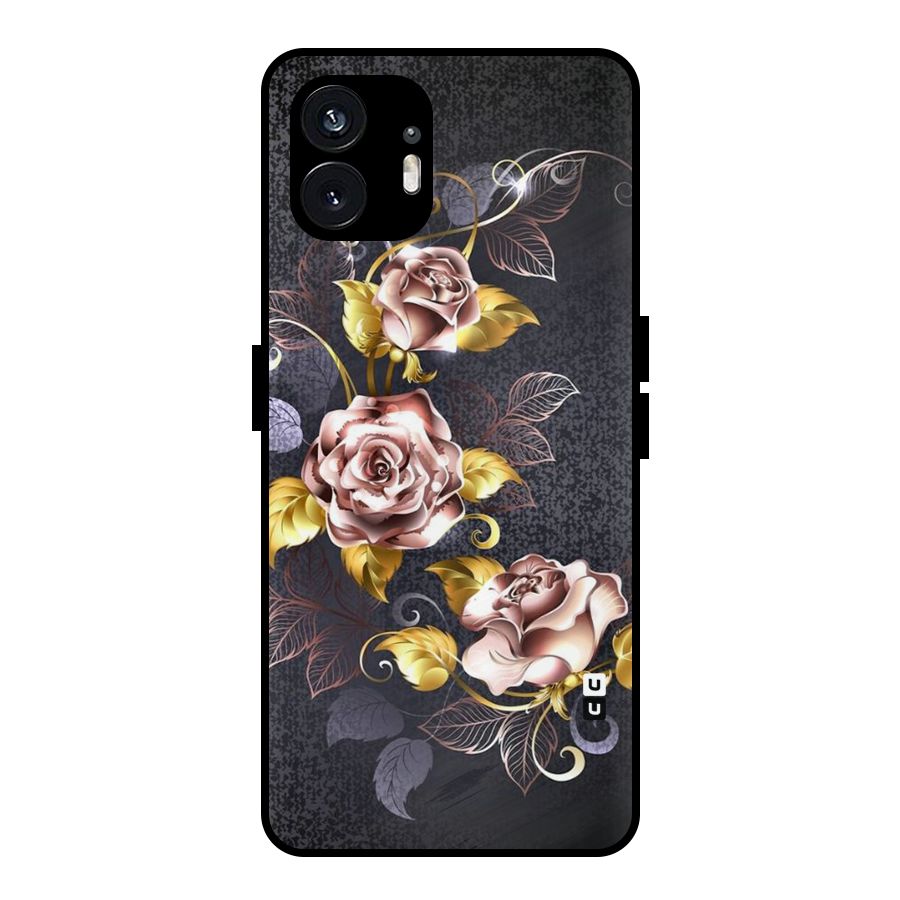 Beautiful Old Floral Design Metal Back Case for Nothing Phone 2