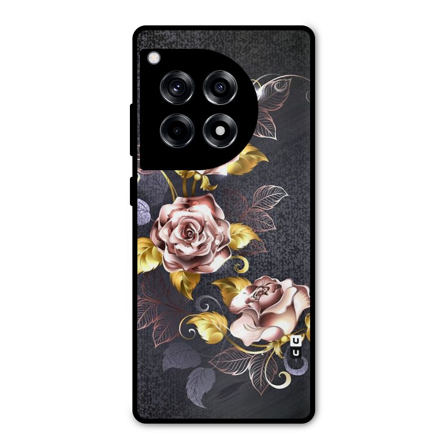 Beautiful Old Floral Design Metal Back Case for OnePlus 12R