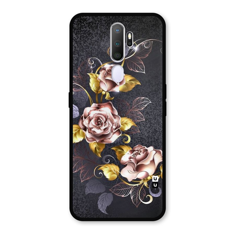 Beautiful Old Floral Design Metal Back Case for Oppo A5 (2020)