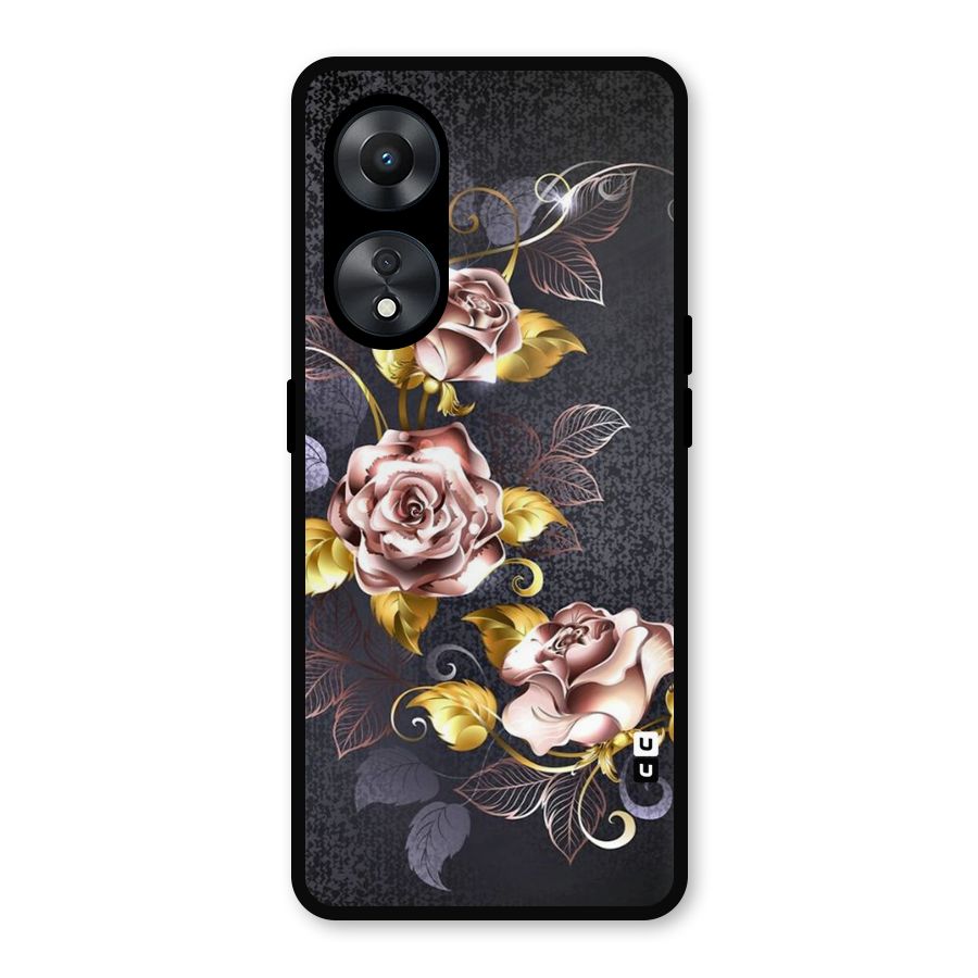 Beautiful Old Floral Design Metal Back Case for Oppo A78