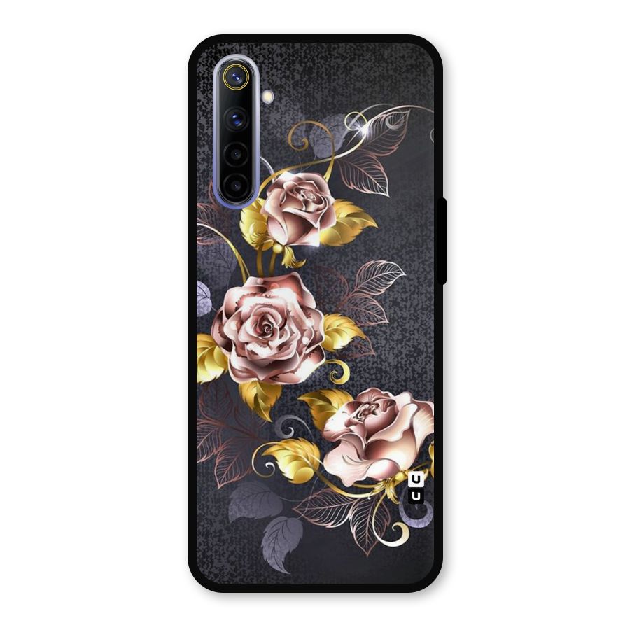 Beautiful Old Floral Design Metal Back Case for Realme 6
