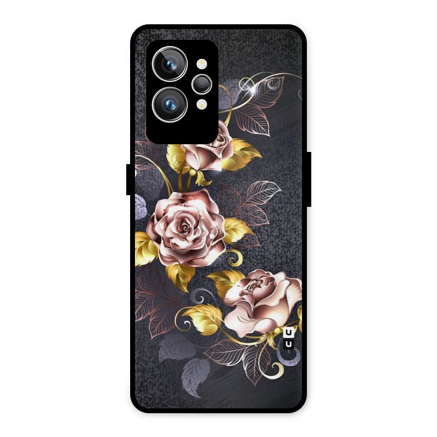 Beautiful Old Floral Design Metal Back Case for Realme GT2 Pro