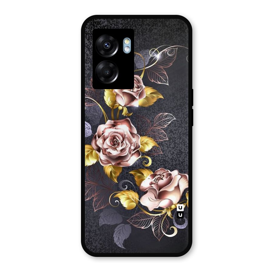 Beautiful Old Floral Design Metal Back Case for Realme Narzo 50 5G