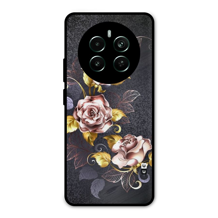 Beautiful Old Floral Design Metal Back Case for Realme Narzo 70 Pro