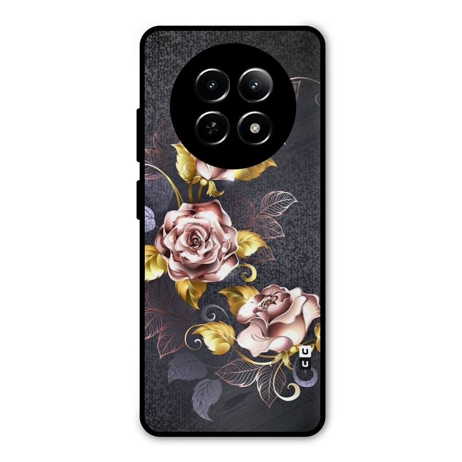 Beautiful Old Floral Design Metal Back Case for Realme Narzo N65