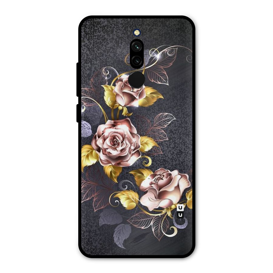 Beautiful Old Floral Design Metal Back Case for Redmi 8